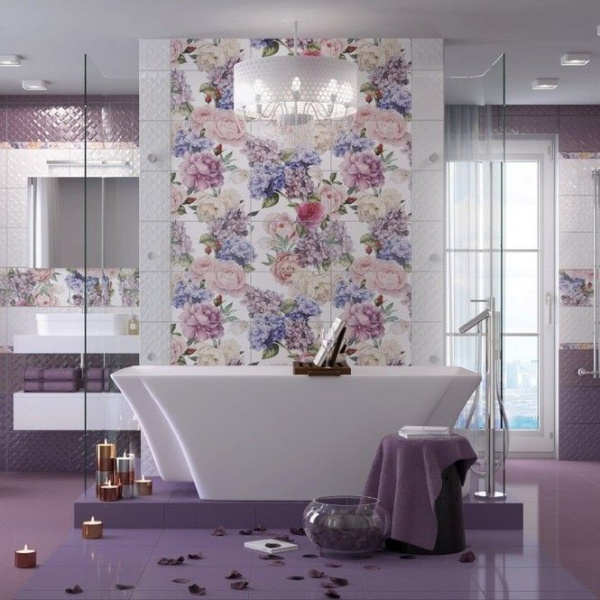Плитка для стен Golden Tile 250х400 Гортензия Фиолетовый (72Q061)