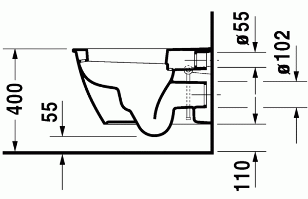 Унитаз подвесной Duravit Darling New вертикальный выпуск, крепление Durafix, белый, 2545090000