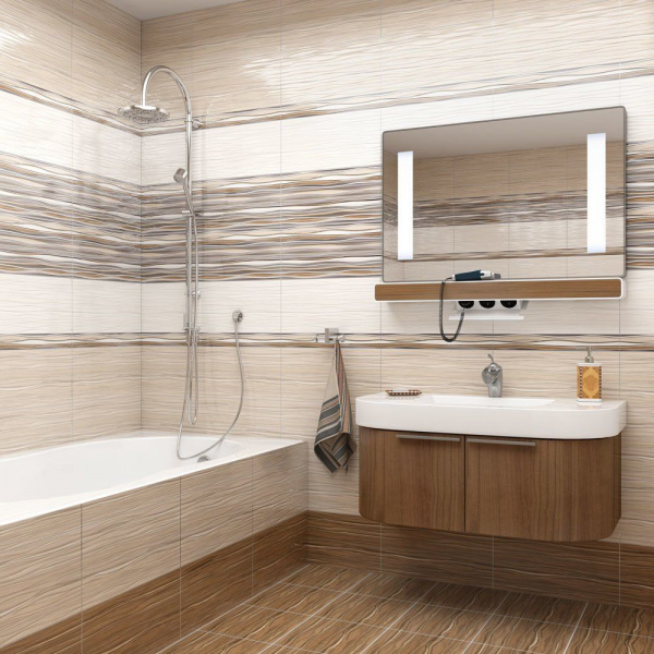 Керамическая плитка настенная Alma Ceramica рельефная Плессо / Plesso 249*500, TWU09PLS404