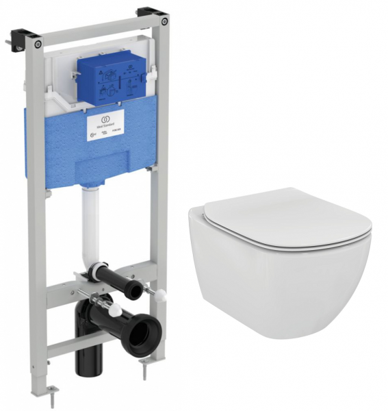 Промо-набор 3 в 1 Ideal Standard: Инсталляция ProSys + Подвесной унитаз с сиденьем и крышкой TESI Si