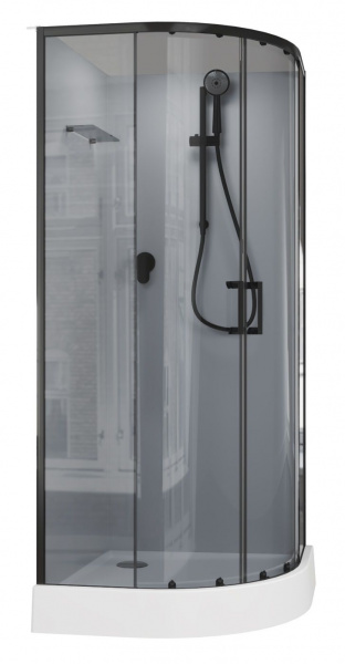 Душевая кабина Aquanet Passion EVO R black 90x90 набор 3