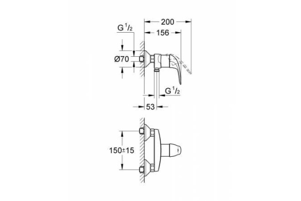 Смеситель для душа Grohe Euroeco, хром, 32740000