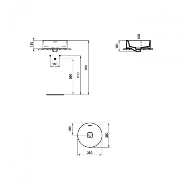 Раковина Ideal Standard STRADA II Round Vessel, 38 см, T292901