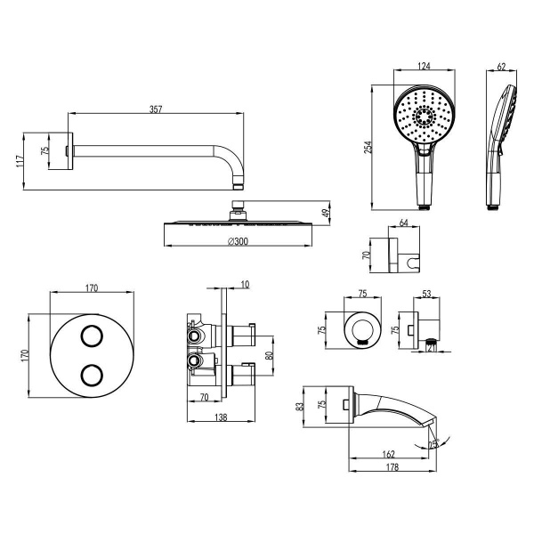 Душевая система Lemark Yeti, LM7822C