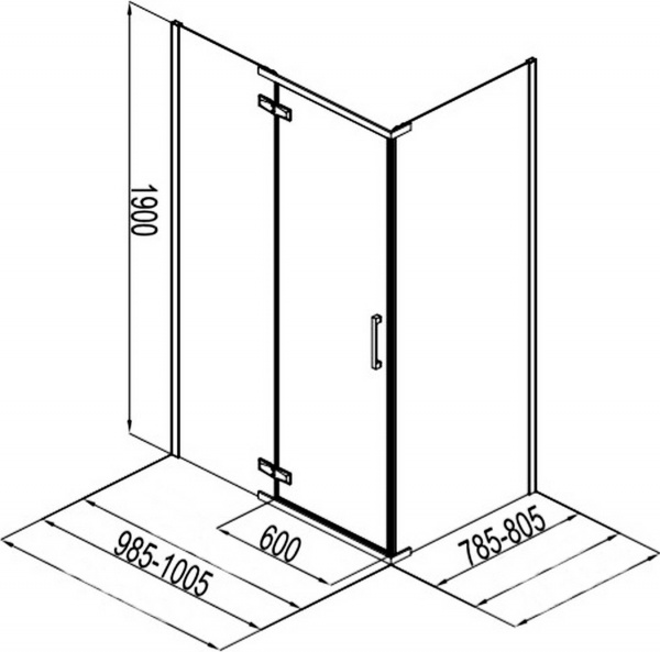 Душевая кабина Aquanet Logic RC1000 AE32-S-100x80U-CT 1000x800, прозрачное стекло