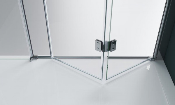 Душевая дверь BelBagno 1550x1950, прозрачное стекло, хромированный профиль, ALBANO-BS-13-80+80-C-Cr