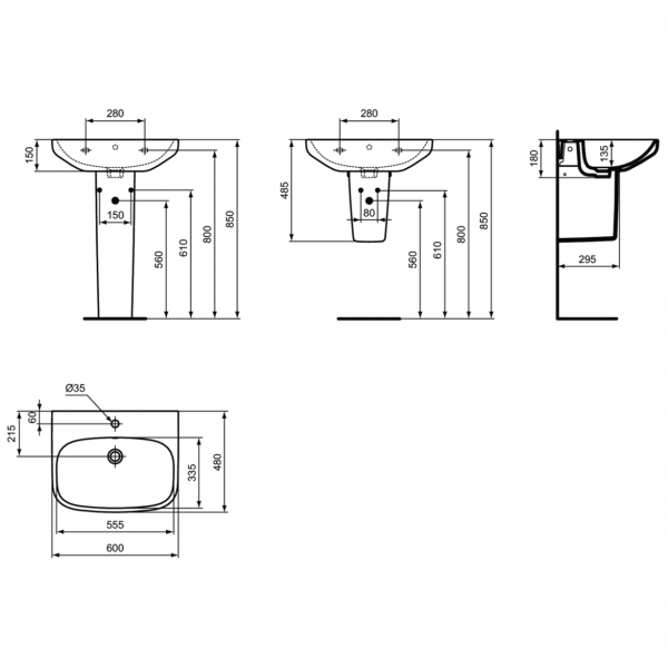 Раковина Ideal Standard IS i.life A 60 см, T470501