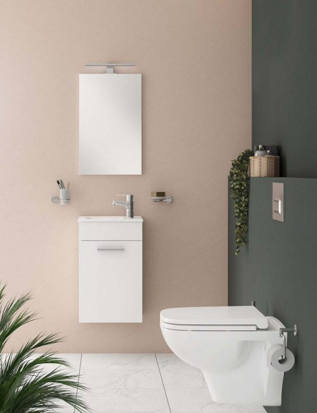 Комплект мебели для ванной Vitra Mia 39, (тумба, раковина, зеркало), белый глянец, 75022