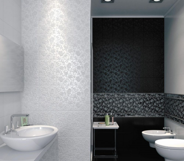 Плитка керамическая Kerama Marazzi Аджанта цветы черный 20х30 8217