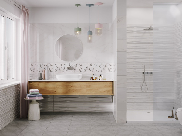 Керамическая плитка настенная Meissen Keramik Elegance белый 25x75 EGU051