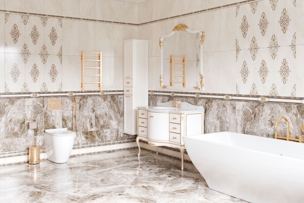 Бордюр Eurotile Ceramica HERMITAGE 282 8.5*30 (центр)