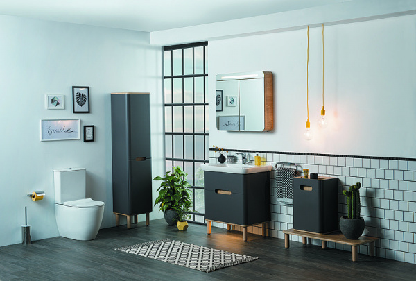 Зеркальный шкаф Vitra Sento 80,  с LED подсветкой, дуб, 60896
