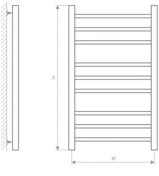 Полотенцесушитель электрический Термодизайн Maxima Elegant 500х800 1/2"вр, TDMEl003E