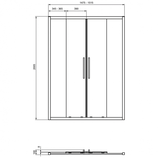 Душевые двери Ideal Standard I.Life Sliding 150 см, T4951EO