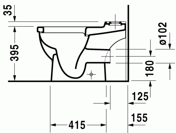 Унитаз напольный под бачок  Duravit Starck 3, 0126090000
