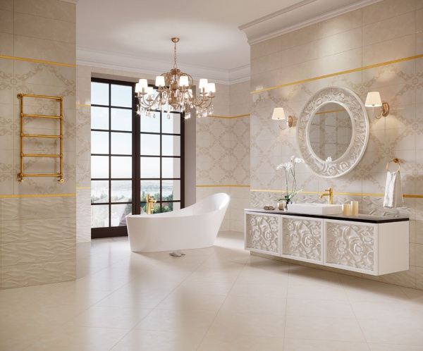 Керамическая плитка настенная Eurotile Ceramica MARBELIA (рельеф) 24,5х69,5, 668 MBF1BN