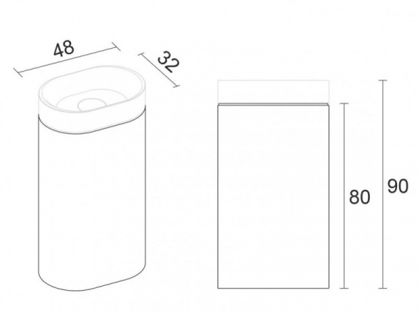 Раковина Riho ESSENCE COLUMN W 32х48х90, F70103