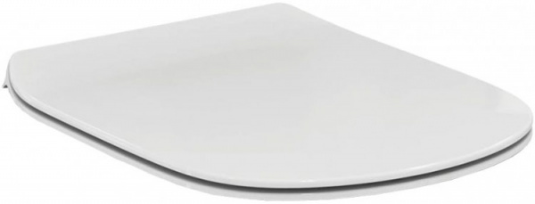 Сидение с крышкой Ideal Standard TESI, Silk White (Белый шёлк), тонкое, с функцией плавного закрытия