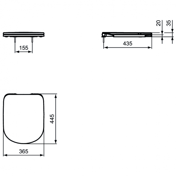 Сидение и крышка Ideal Standard i.life A для унитаза с функцией плавного закрытия, T467901