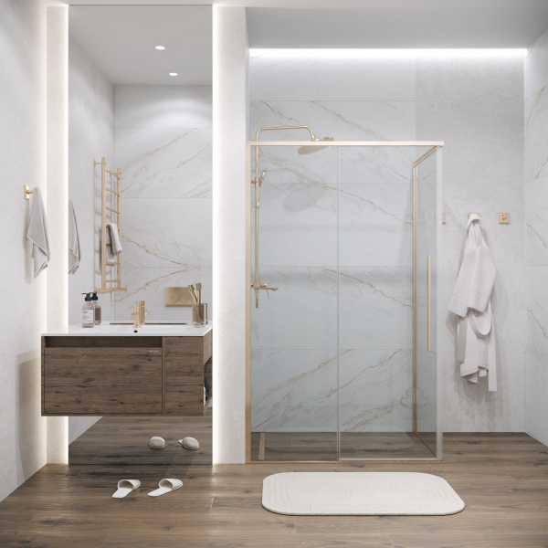 Душевая кабина Grossman Galaxy 80*100, прозрачное, профиль золото/сатин, 120.K33.01.1080.32.00