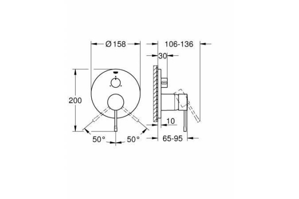 Смеситель для ванны Grohe Essence, хром, 24092001