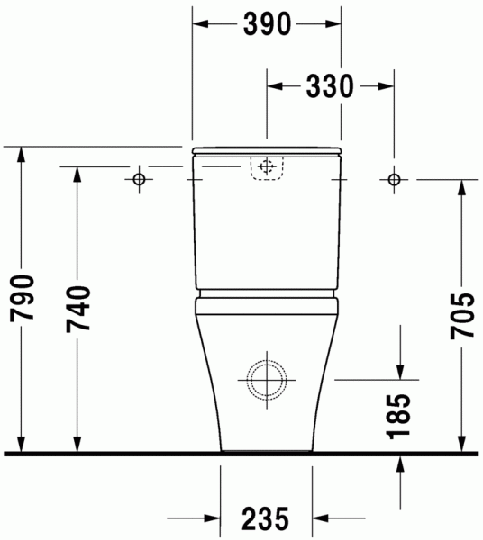 Унитаз Duravit Durastyle 370 x 630 мм напольный под бачок, 2155090000
