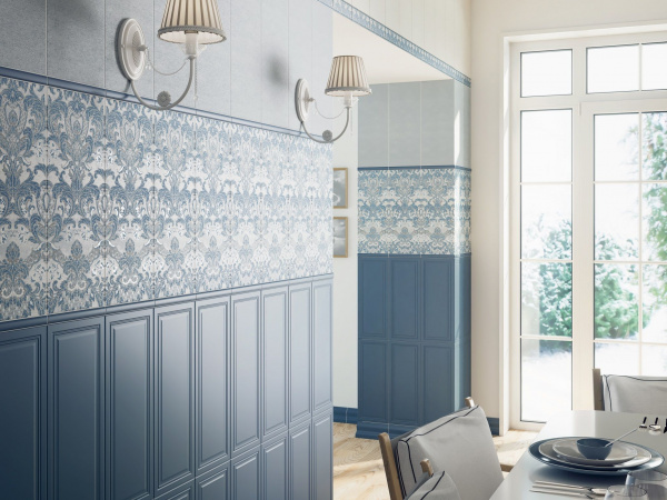 Плитка настенная Kerama Marazzi Лувр 20х50 синий панель 7195