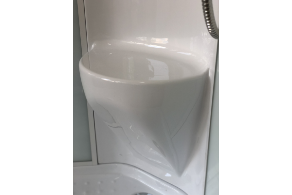 Гидромассажный бокс Royal Bath 100х100х217, белое/прозрачное стекло, белый профиль, RB 100HK6-WT